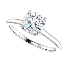 1 Carat Round Genuine Natural Earth Mined Diamond Solitaire Engagement Ring 14K White Gold