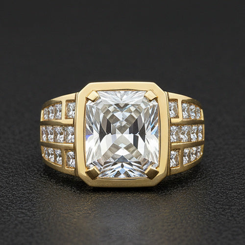 Brilliant Diamond Mens Ring 10 ct 10K White Gold – main view