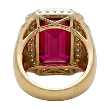10K Yellow Gold Burmese Ruby Men's Ring – 8.5-ct Radiant Cut