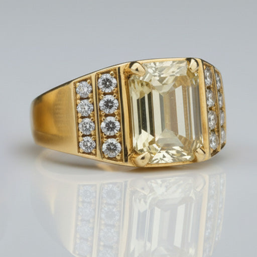 Fine Diamond Men's Ring 8-ct 10K Yellow Gold – front view