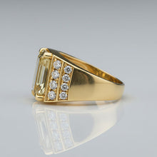 Fine Diamond Emerald Cut Men's Ring in 10K Yellow Gold – side view