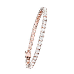 10.12 Ct Rose Gold Round Cut Natural Diamond Ladies Tennis Bracelet Jewelry