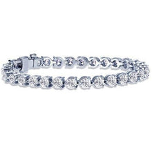10.50 Carats Prong Set Round Natural Diamond Tennis Bracelet Gold Jewelry