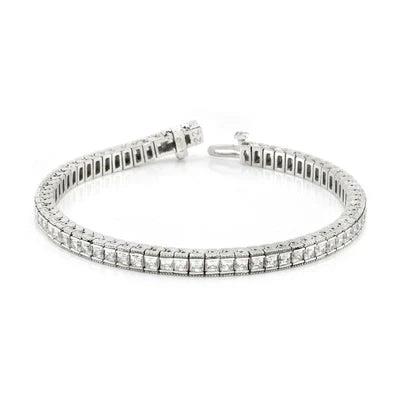 10.50 Carats Real Diamond Tennis Bracelet White Gold 14K Jewelry