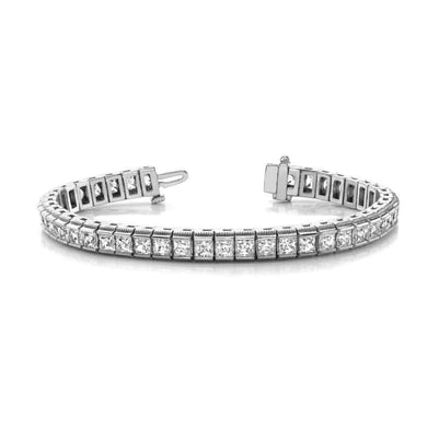 10.50 Carats Real Diamond Tennis Bracelet White Gold 14K Jewelry