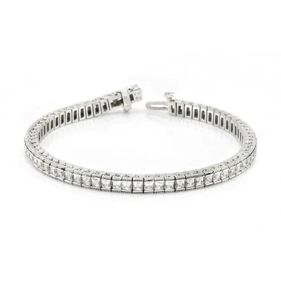 10.50 Carats Real Diamond Tennis Bracelet White Gold 14K Jewelry