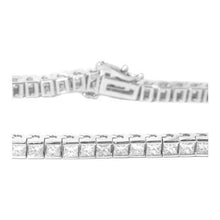 10.50 Ct Princess Cut Real Diamond Tennis Bracelet Solid White Gold 14K