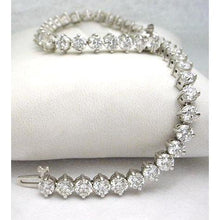 10.50 Ct Prong Set Round Natural Diamond Tennis Bracelet White Gold 14K