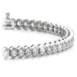 10.50 Ct Round Cut Genuine Diamond Tennis Bracelet White Gold 14K Fine Jewelry