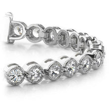 10.50 Ct Round Cut Real Diamond Women Tennis Bracelet White Gold Sparkling