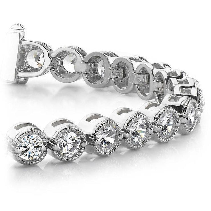 10.50 Ct Round Cut Real Diamond Women Tennis Bracelet White Gold Sparkling