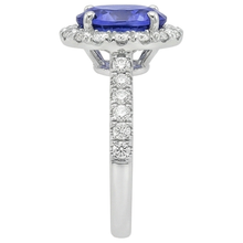 11.25 Carats Oval Tanzanite With Round Natural Earth Mined Diamonds Ring 14K White Gold