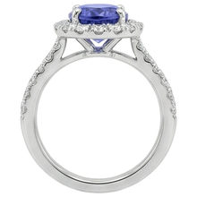 11.25 Carats Oval Tanzanite With Round Natural Earth Mined Diamonds Ring 14K White Gold