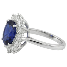 11.75 Ct Blue Tanzanite With Natural Earth Mined Diamonds Wedding Ring 14K White Gold