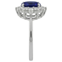 11.75 Ct Blue Tanzanite With Natural Earth Mined Diamonds Wedding Ring 14K White Gold