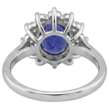 11.75 Ct Blue Tanzanite With Natural Earth Mined Diamonds Wedding Ring 14K White Gold
