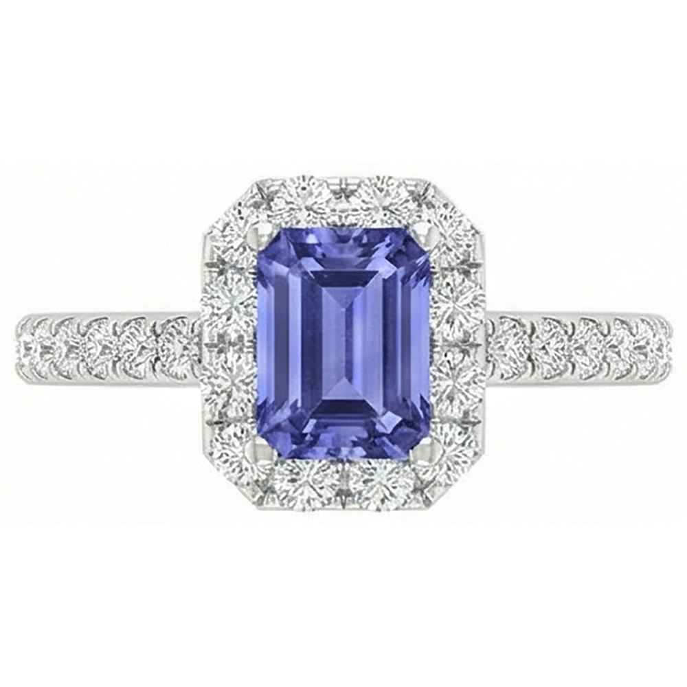 11.75 Ct Tanzanite And Natural Earth Mined Diamonds Ring New White Gold 14K
