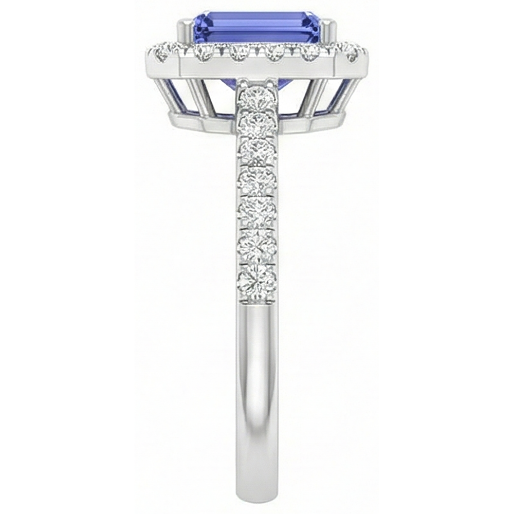 11.75 Ct Tanzanite And Natural Earth Mined Diamonds Ring New White Gold 14K