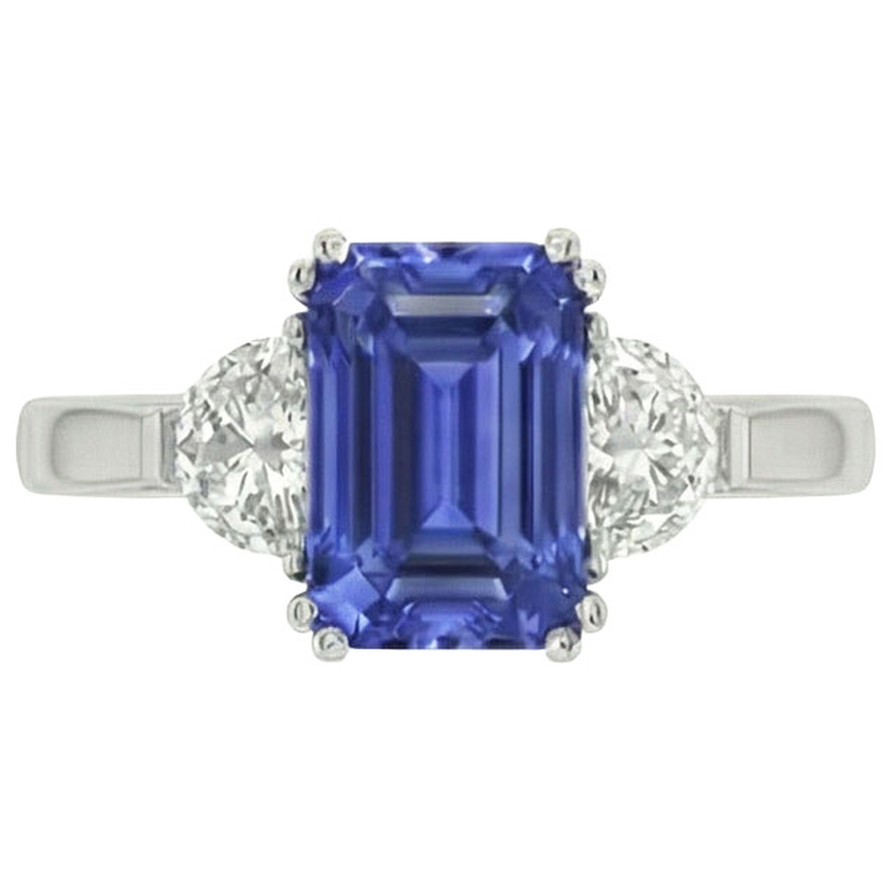 11 Carat Emerald Cut Sapphire Ring