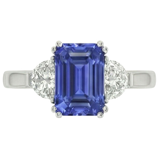 11 Carat Emerald Cut Sapphire Ring