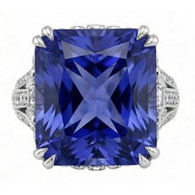 11.51 Carat Cushion Sri Lanka Sapphire Round Natural Earth Mined DIAMOND ( NOT LAB GROWN ) White Gold Ring