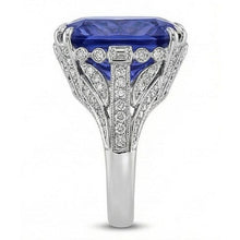 11.51 Carat Cushion Sri Lanka Sapphire Round Natural Earth Mined DIAMOND ( NOT LAB GROWN ) White Gold Ring