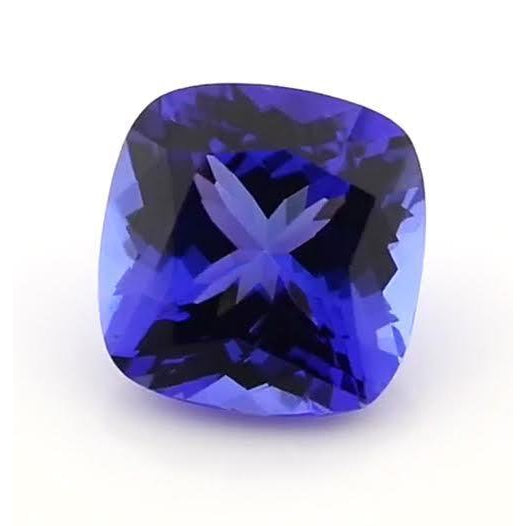 Blue Tanzanite Cushion Loose Sapphires Natural in Gold – side view