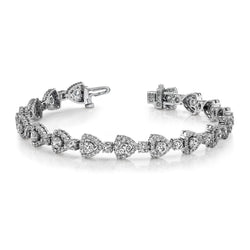 11.10 Carats Brilliant Cut Genuine Natural Earth Mined Diamonds Triangular Link Bracelet White Gold