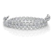 11.25 Ct Bezel Set Round Cut Real Diamond Tennis Bracelet White Gold 14K