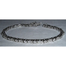 11.40 Ct. Real Diamond Tennis Bracelet WG Baguettes & Round Diamonds