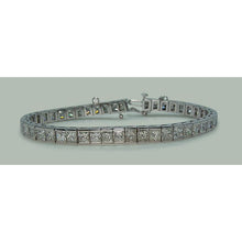 11.50 Carats Princess Genuine Diamonds Tennis Bracelet Solid White Gold