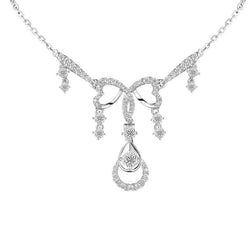 11.50 Ct Round Cut Real Diamonds Lady Necklace Gold White 14K