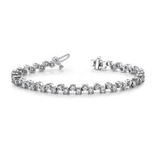 11.55 Ct Round Cut Sparkling Real Diamonds Zig Zag Bracelet White Gold 14K