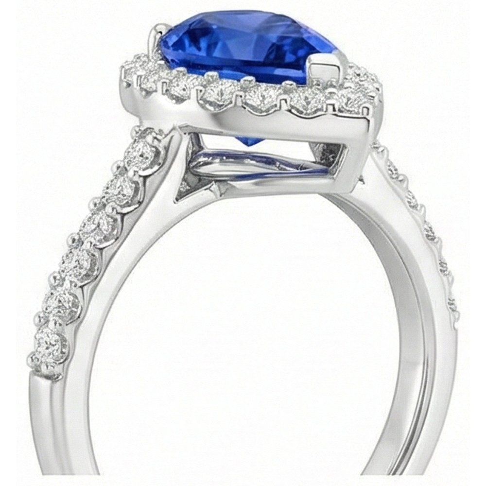 natural round tanzanite 12.25ct ring top view