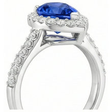 natural round tanzanite 12.25ct ring top view
