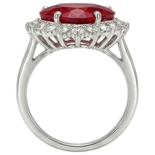 12.75 Ct Heart Shaped Red Ruby Natural Earth Mined DIAMOND ( NOT LAB GROWN ) Ring White Gold 14K New