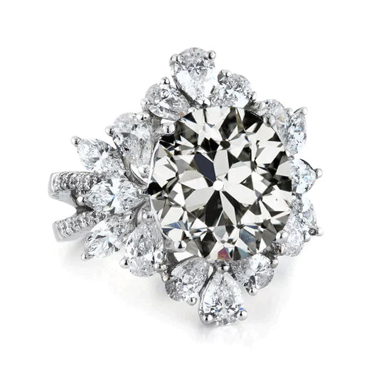 12 Carat Cluster Natural Diamond Wedding Ring