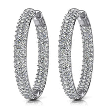 12 Carat Dazzling Natural Diamond Hoop Gold Earrings