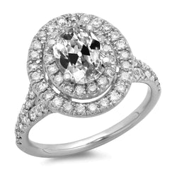 12 Carat Double Halo Real Diamond Ring