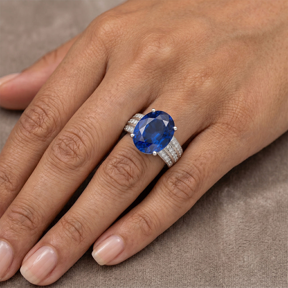 12 Carat IGI CERTIFIED Sapphire Engagement Ring