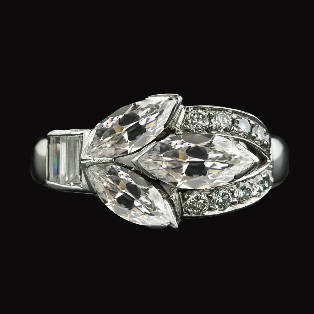 12 Carat Marquise Real Diamond Women's Ring