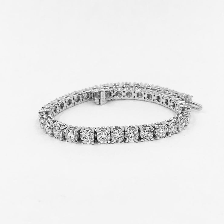 12 Carats Round Cut Natural Diamonds Tennis Bracelet White Gold