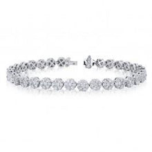 12 Carats Round Prong Set Real Diamond Tennis Bracelet White Gold 14K
