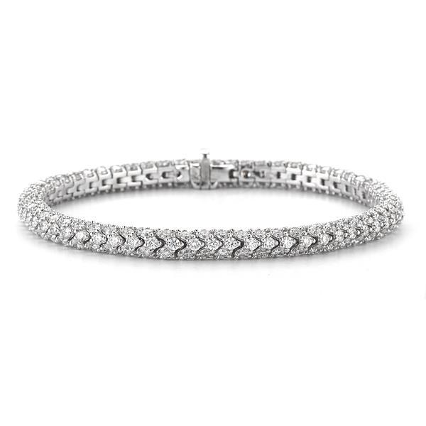12 Carats Round Real Diamond Bracelet White Gold Jewelry New Sparkling