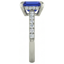 12 Ct Hidden Halo Tanzanite With Natural Earth Mined Diamonds Wedding Ring White Gold