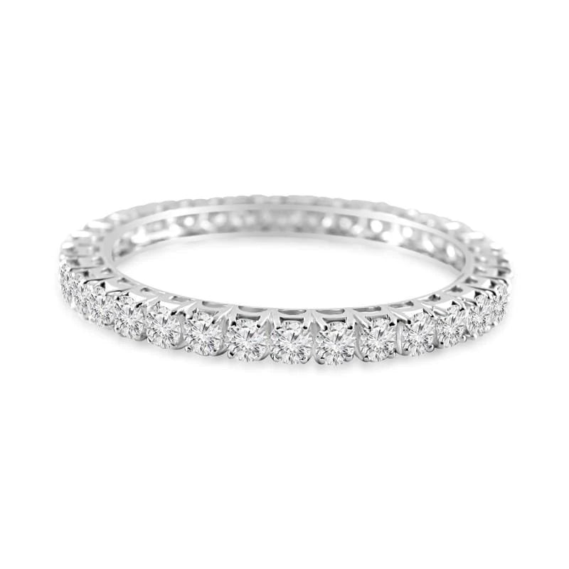 12 Ct Round Brilliant Real Diamond Bangle White Solid Gold