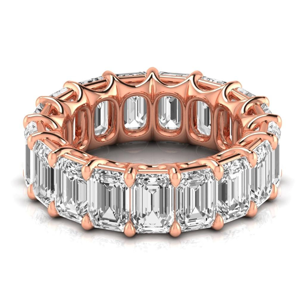 Fine Diamond Eternity Band 12.75 ct 14K Rose Gold – front view