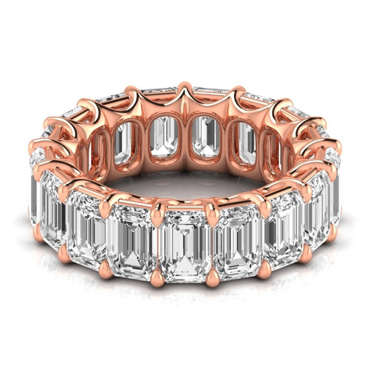 Fine Diamond Eternity Band 12.75 ct 14K Rose Gold – front view