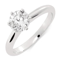 1.20 Ct Round Cut Solitaire Natural Earth Mined Diamond Wedding Ring White Gold 14K