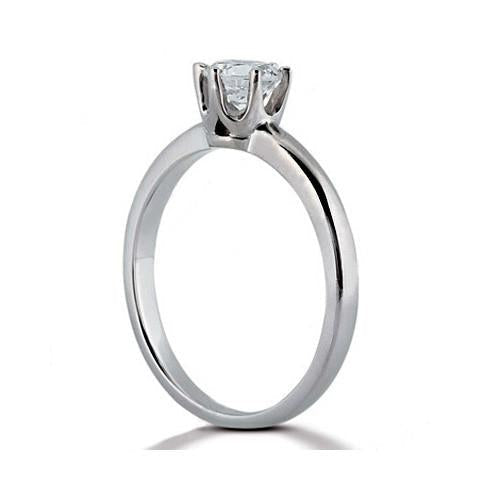 1 Carat Round Natural Earth Mined Diamond Solitaire Ring White Gold